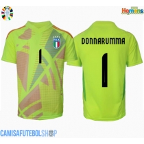 Camisa de time de futebol Itália Gianluigi Donnarumma #1 Goleiro Replicas 1º Equipamento Europeu 2024 Manga Curta